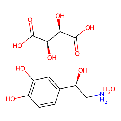 Chemical structure of Noradrenaline Tartrate