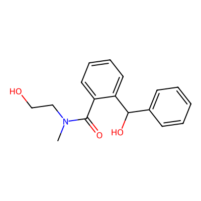 Chemical structure of N-(2-Hydroxyethyl)-2-(hydroxyphenylmethyl)-N-methylbenzamide