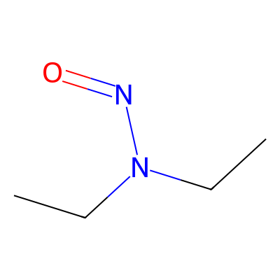 Chemical structure of N-Nitrosodiethylamine (NDEA)
