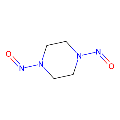Chemical structure of 1,4-Dinitrosopiperazine