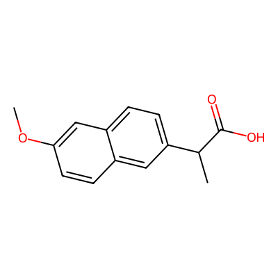 Chemical structure of Naproxen API