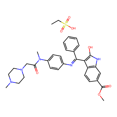 Chemical structure of Nintedanib Esylate