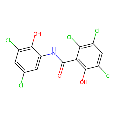 Chemical structure of Oxyclozanide