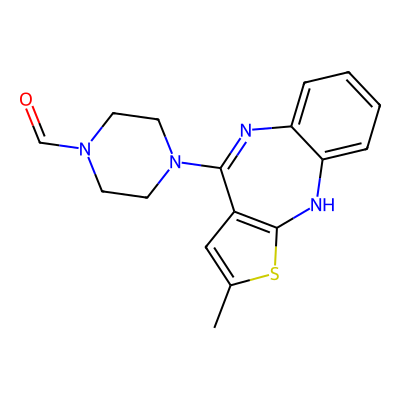 Chemical structure of Olanzapine N-formyl Des-methyl