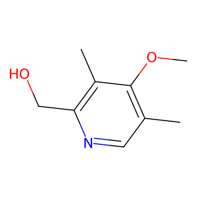 Chemical structure of Omeprazole Hydroxymethyl Impurity