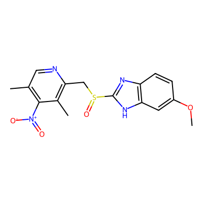Chemical structure of 4-Desmethoxy-4-nitro Omeprazole
