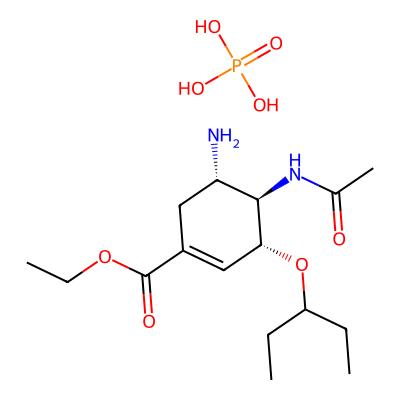 Chemical structure of Oseltamivir Phosphate