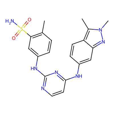 Chemical structure of Pazopanib Desmethyl Impurity