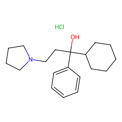 Chemical structure of Procyclidine Hydrochloride