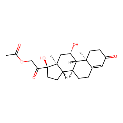 Chemical structure of Hydrocortisone Acetate