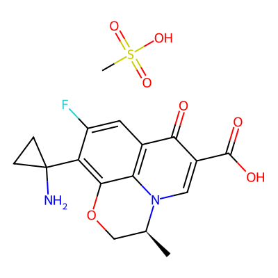 Chemical structure of Pazufloxacin Mesylate