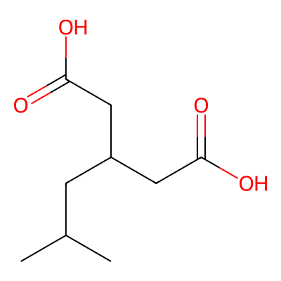 Chemical structure of Pregabalin Isobutylglutaric acid