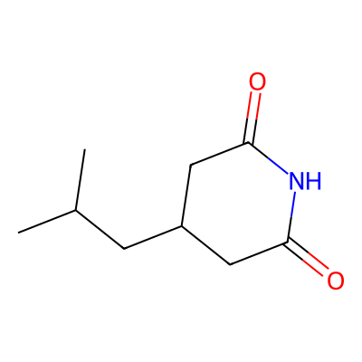 Chemical structure of 4-(2-Methylpropyl)piperidine-2,6-dione