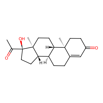 Chemical structure of 17-Alpha-Hydroxy Progesterone