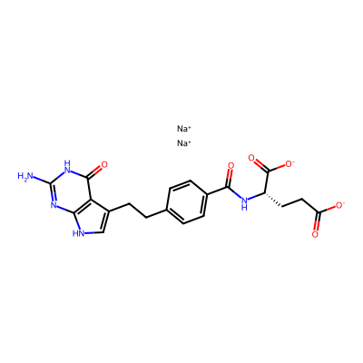Chemical structure of Pemetrexed Disodium