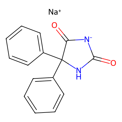 Chemical structure of Phenytoin Sodium - API