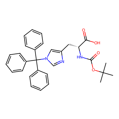 Chemical structure of Boc-D-His(Trt)-OH