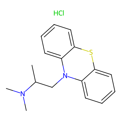 Chemical structure of Promethazine Hydrochloride