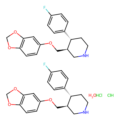 Chemical structure of Paroxetine Hydrochloride Hemihydrate