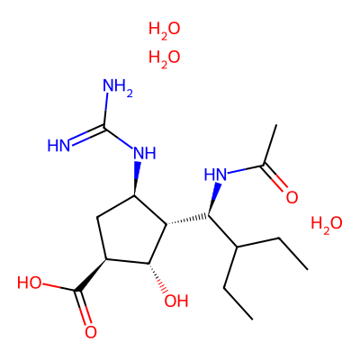 Chemical structure of Peramivir Trihydrate