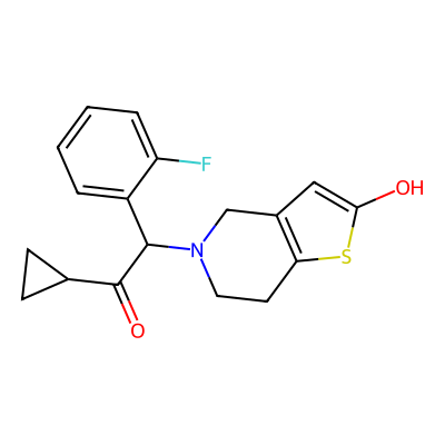 Chemical structure of Desacetyl hydroxy prasugrel impurity