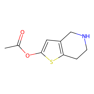 Chemical structure of Acetylthienotetrahydropyridine