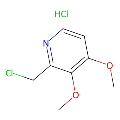 Chemical structure of 2-Chloromethyl-3,4-dimethoxypyridinium chloride