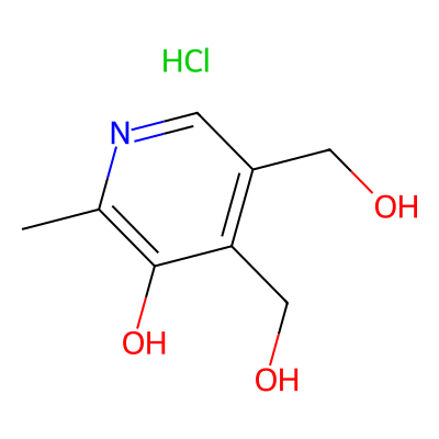 Chemical structure of Pyridoxine Hydrochloride API