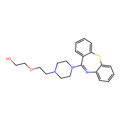 Chemical structure of Quetiapine