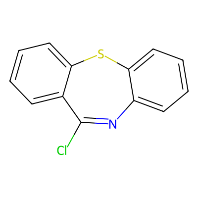Chemical structure of Quetiapine 11 Chloro Impurity