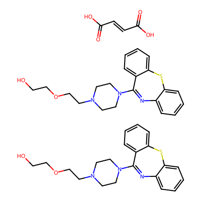 Chemical structure of Quetiapine Fumarate
