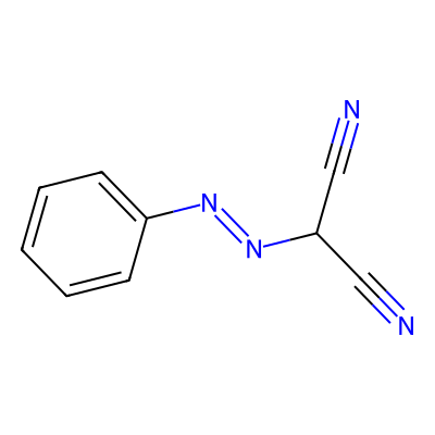 Chemical structure of Benzeneazomalononitrile
