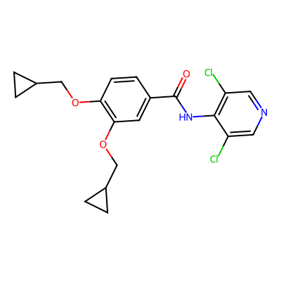 Chemical structure of 3,4-Di(cyclopropylmethoxy) Roflumilast