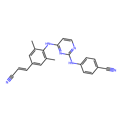 Chemical structure of Rilpivirine
