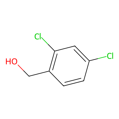 Chemical structure of 2,4-Dichlorobenzyl Alcohol