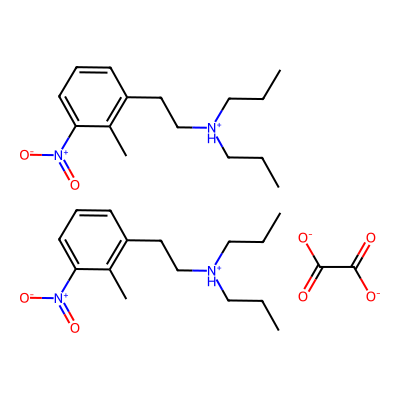 Chemical structure of 2-Methyl-3-Nitrophenylethyl-N,N-Di-Npropyl amine oxalate