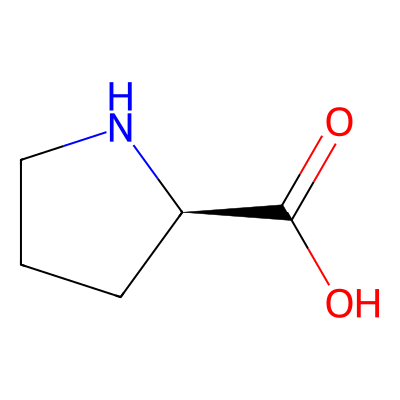 Chemical structure of D-Proline