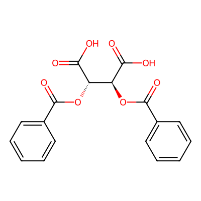 Chemical structure of Dibenzoyl-D-Tartaric Acid