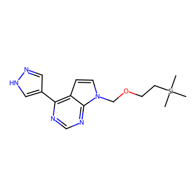 Chemical structure of 4-(1H-Pyrazol-4-yl)-7-[2-(trimethylsilyl)ethoxy]methyl-7 H-pyrrolo[2,3-d]-pyrimidine