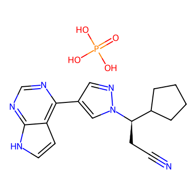 Chemical structure of Ruxolitinib phosphate