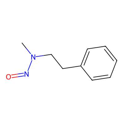 Chemical structure of N-methyl-N-nitroso-phenethylamine ((NMPEA)