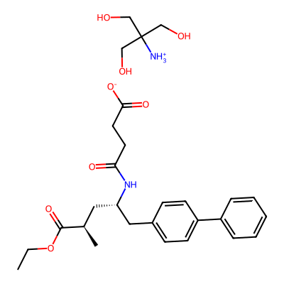 Chemical structure of Sacubitril Tromethamine