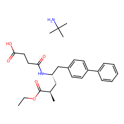 Chemical structure of Sacubitril t-butyl amine salt standard
