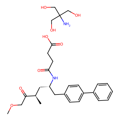 Chemical structure of Sacubitril Tromethamine