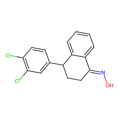 Chemical structure of 4-(3,4-Dichlorophenyl)-3,4-dihydro-1(2H)-naphthalenone Oxime