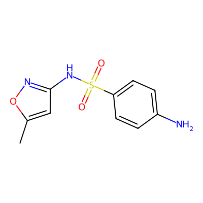 Chemical structure of Sulfamethoxazole
