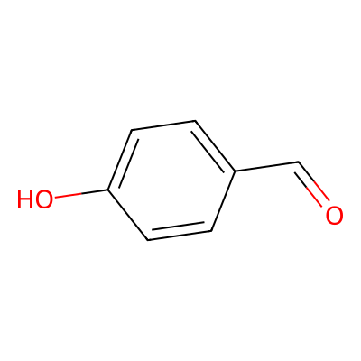 Chemical structure of 4-Hydroxybenzaldehyde