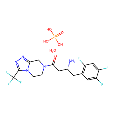 Chemical structure of Sitagliptin Phosphate Hydrate - API