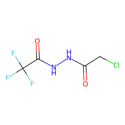 Chemical structure of N'-(chloroacetyl)-2,2,2-trifluoroacetohydrazide