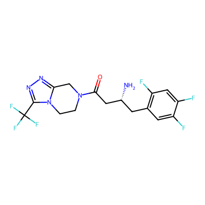 Chemical structure of Sitagliptin